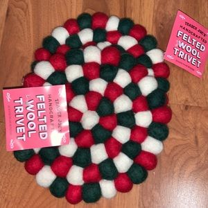 NWT Trader Joe’s Felted Wool Round Trivet